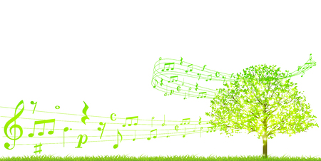 Fresh green leaf note backgroundのイラスト素材