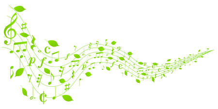 Fresh green leaf note backgroundのイラスト素材