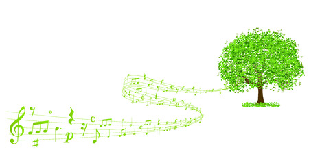 Fresh green leaf note backgroundのイラスト素材