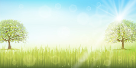 Grassland Sky Landscape Backgroundのイラスト素材