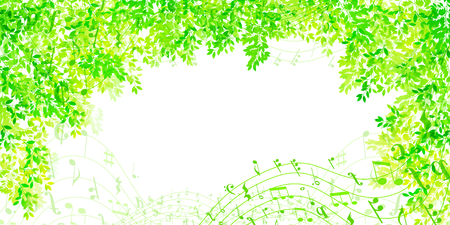 Fresh green leaves landscape backgroundのイラスト素材