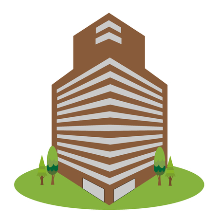 Building building stereoscopic iconのイラスト素材