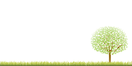 Fresh green tree scenery backgroundのイラスト素材