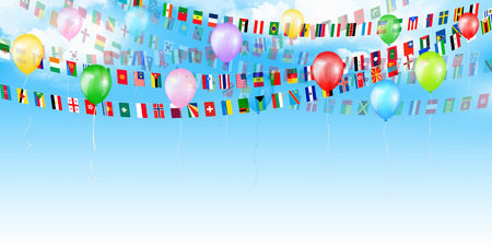 Flags of the world design backgroundのイラスト素材