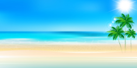 Sea Summer Landscape backgroundのイラスト素材