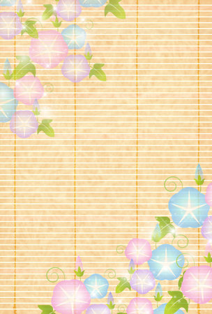 Morning glory summer scenery background illustration.のイラスト素材