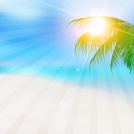 Ocean summer palm tree backgroundのイラスト素材