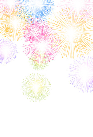 Fireworks Summer Summer greeting card Backgroundのイラスト素材