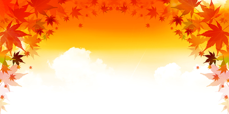 Autumn leaves autumn landscape backgroundのイラスト素材
