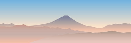 Fuji autumn leaves autumn backgroundのイラスト素材
