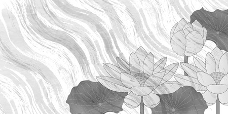 Lotus mourning postcard backgroundのイラスト素材