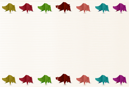 boar New Year card backgroundのイラスト素材