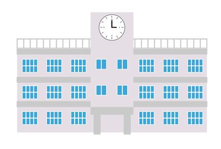 School Building Clock Iconのイラスト素材