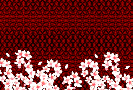 Sakura New Year's cards Japanese paper backgroundのイラスト素材