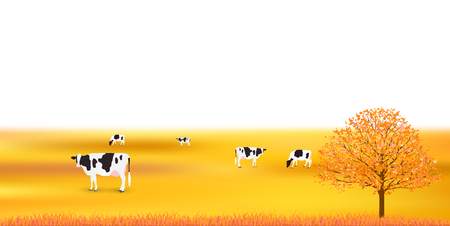 Cattle Ranch Autumn Backgroundのイラスト素材