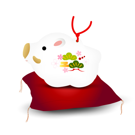 boar new year card Lucky goods iconのイラスト素材