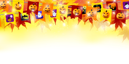 Halloween pumpkin flag backgroundのイラスト素材