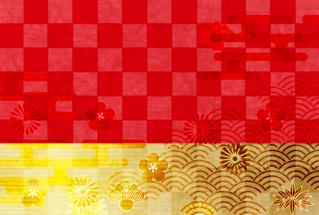 Wave New Year's cards Japanese paper backgroundのイラスト素材