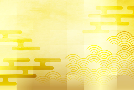 Wave New Year's cards Japanese paper backgroundのイラスト素材