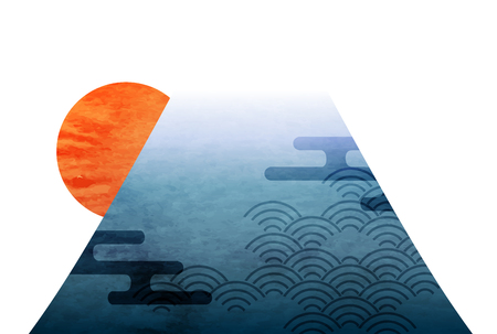 Fuji New Year's card Japan iconのイラスト素材