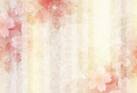 Sakura Japanese paper New Year card backgroundのイラスト素材