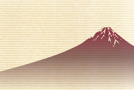 Japanese paper Fuji New Year's card backgroundのイラスト素材