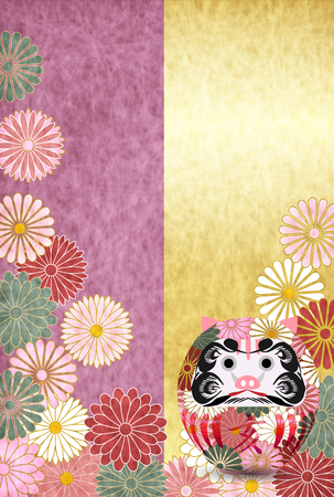 boar New Year card Japanese paper backgroundのイラスト素材