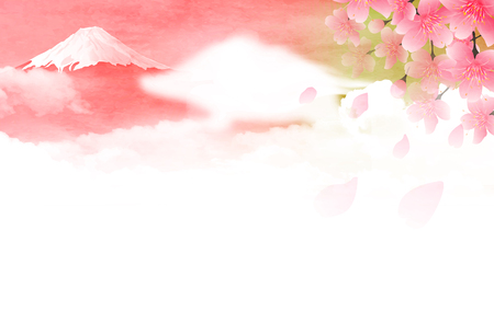 boar New Year card Fuji backgroundのイラスト素材