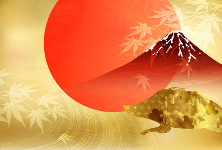 Boar New Year card backgroundのイラスト素材