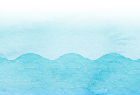 Wave Japanese paper New Year card backgroundのイラスト素材