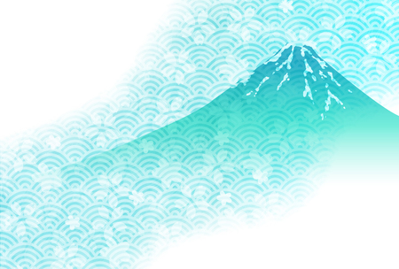 Fuji Japanese paper New Year card backgroundのイラスト素材