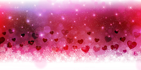 Valentine Heart Winter Backgroundのイラスト素材