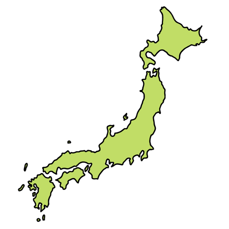 Japan Map frame iconのイラスト素材