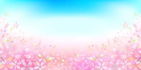 Cherry Blossom spring flower backgroundのイラスト素材