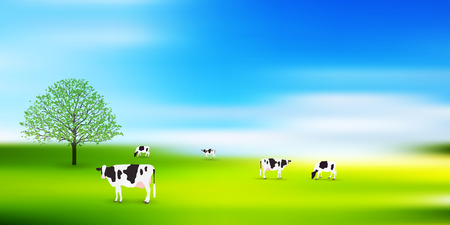 Cattle ranch grassland backgroundのイラスト素材