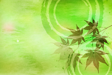 Fresh green leaves green backgroundのイラスト素材