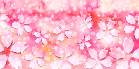 Cherry blossom spring flower backgroundのイラスト素材