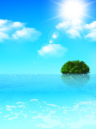 Sea summer landscape backgroundのイラスト素材