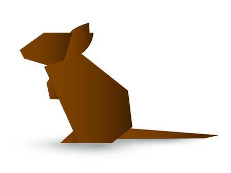 Rat Origami new year card iconのイラスト素材