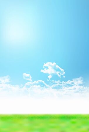 Sky meadow landscape backgroundのイラスト素材