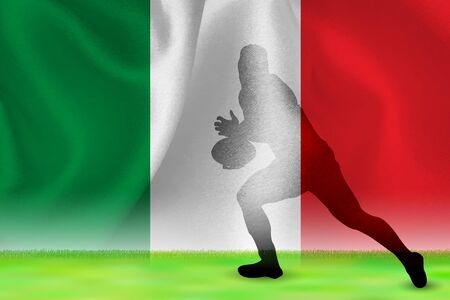 Italy flag rugby backgroundのイラスト素材