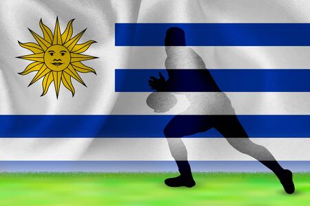 Uruguay Flag Rugby Backgroundのイラスト素材