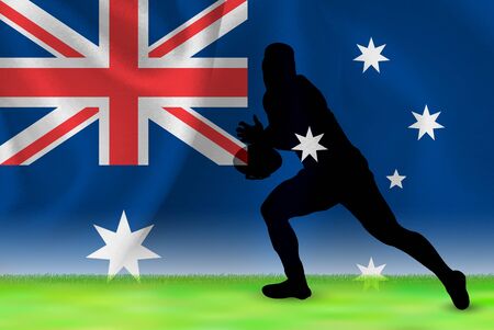 Australia flag rugby backgroundのイラスト素材