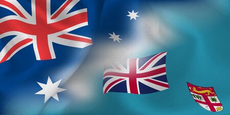 Rugby national flag Australia Fijiのイラスト素材