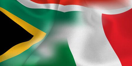 national flag rugby South Africa Italyのイラスト素材