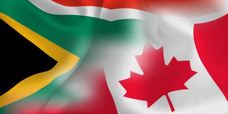 national flag rugby South Africa Canadaのイラスト素材