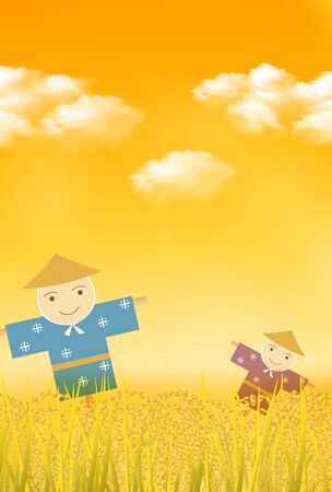 Rice rice autumn backgroundのイラスト素材