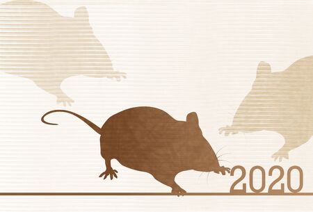 mouse New year's card Zodiac backgroundのイラスト素材