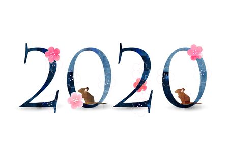 mouse New year's card Character iconのイラスト素材