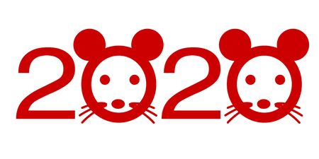 mouse New year's card Cute iconのイラスト素材